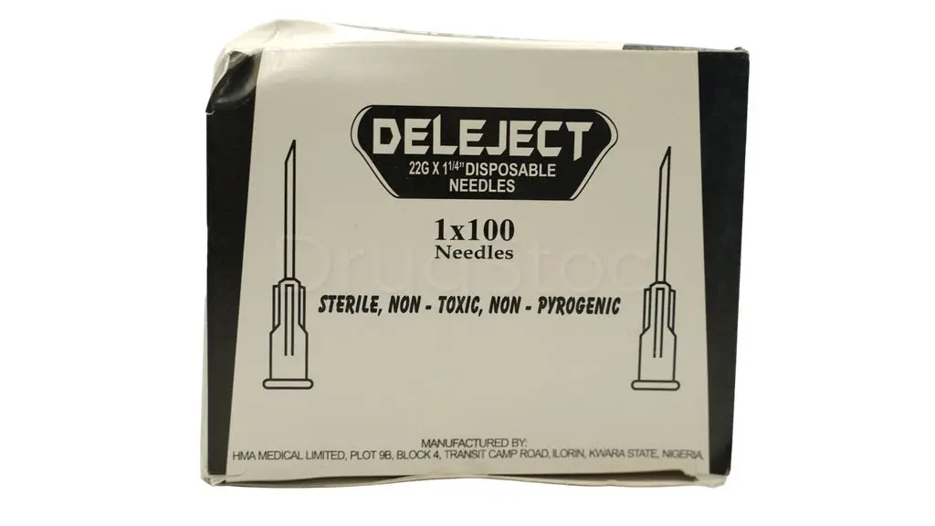 22G Disposable Needles x 100 DELEJECT