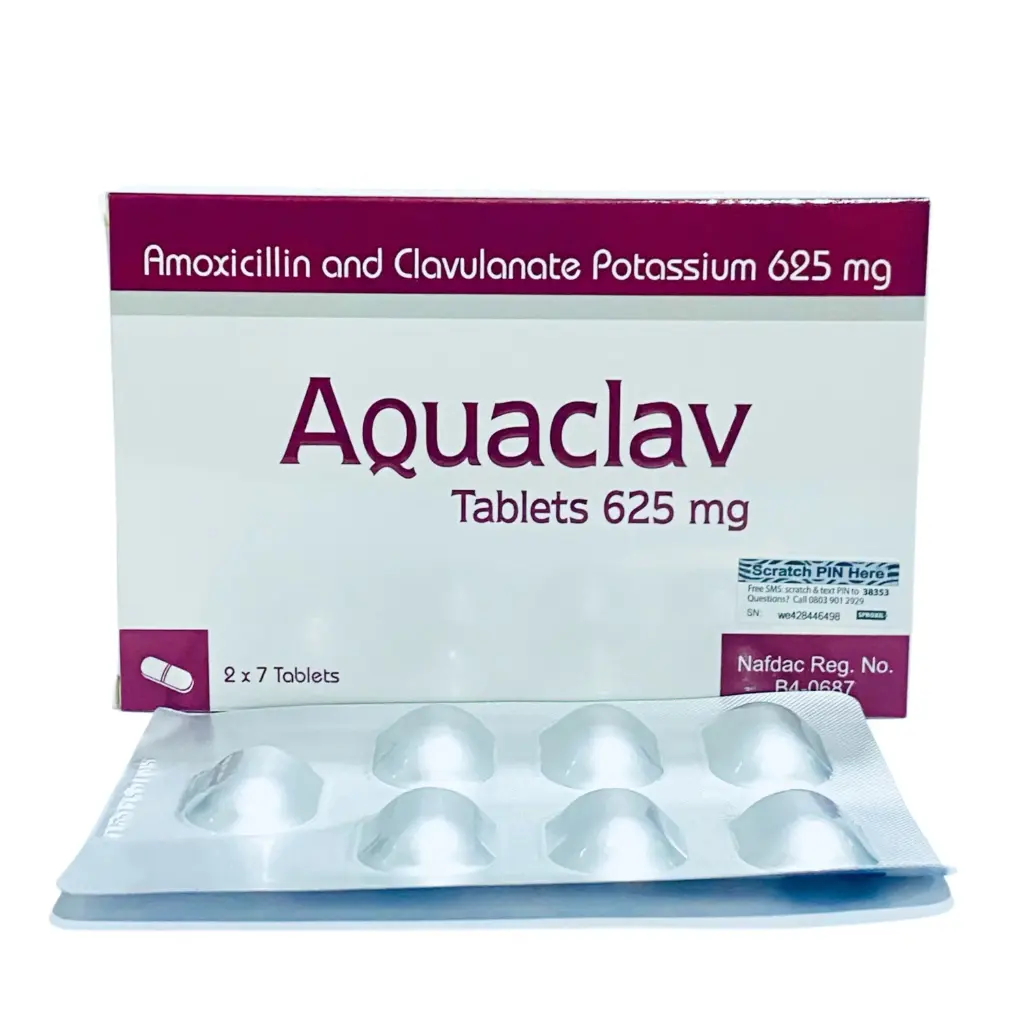 Aquaclav 625mg Tablets x 14