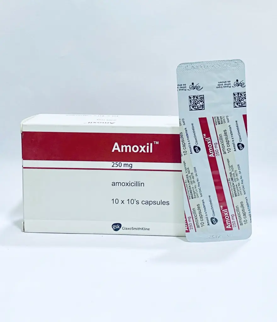 Beecham Amoxil 250mg Capsules x 10
