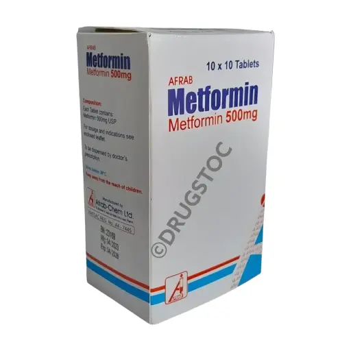 [INT_Drugs_606] Metformin 500mg Tablets x 10 (Afrab)